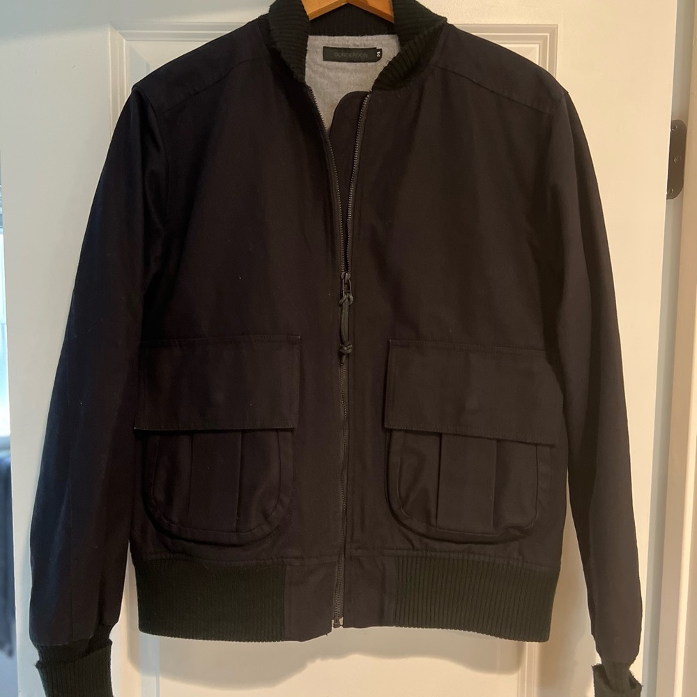 Men's Black Bomber Jacket - Classic Zip Front